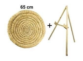 Vibulaskmise õlgedest märklauamatt 65 cm koos alusega.