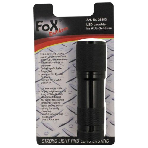 Taschenlampe FOX 3 LED Schwarz