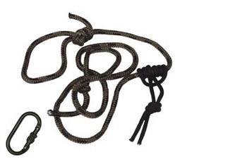 Akcesoria do drzewołazów – lina typu Lineman 8″ z osprzętem (karabinki, węzeł Prusika)